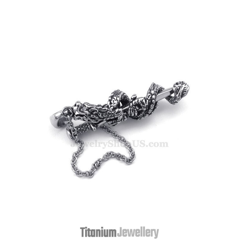 Dragon Sword Titanium Pendant Necklace (Free Chain)