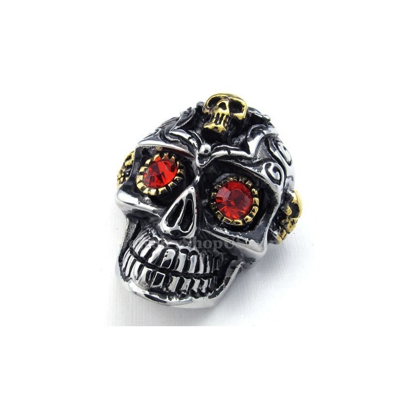 Red Eyes Titanium Skull Pendant Necklace (Free Chain) Red Eyes Titanium Skull Pendant Necklace (Free Chain)