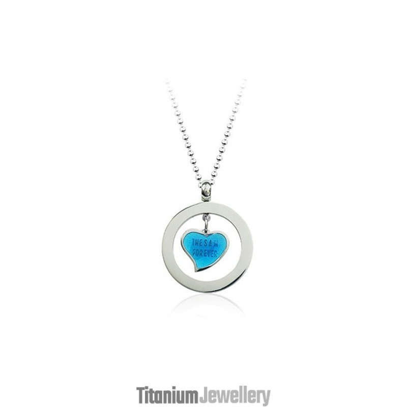 Fashion Love Heart Titanium Pendant - Free Chain