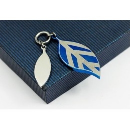 Fashion Blue Leaf Titanium Pendant - Free Chain