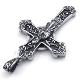 Our Lady Titanium Cross Pendant Necklace (Free Chain)