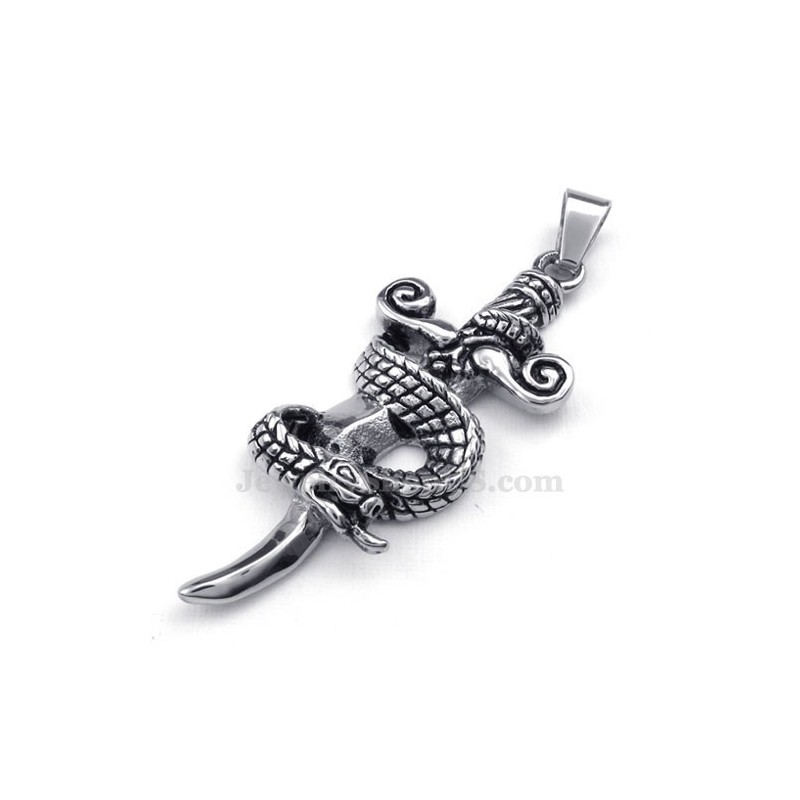Titanium Snake Sword Pendant Necklace (Free Chain) Titanium Snake Sword Pendant Necklace (Free Chain)