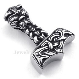 Titanium Thor'S Hammer Pendant Necklace (Free Chain)