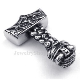 Titanium Thor'S Hammer Pendant Necklace (Free Chain)