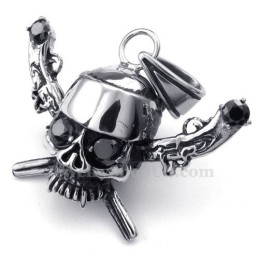 Exquisite Titanium Pirate Skull Pendant Necklace (Free Chain)