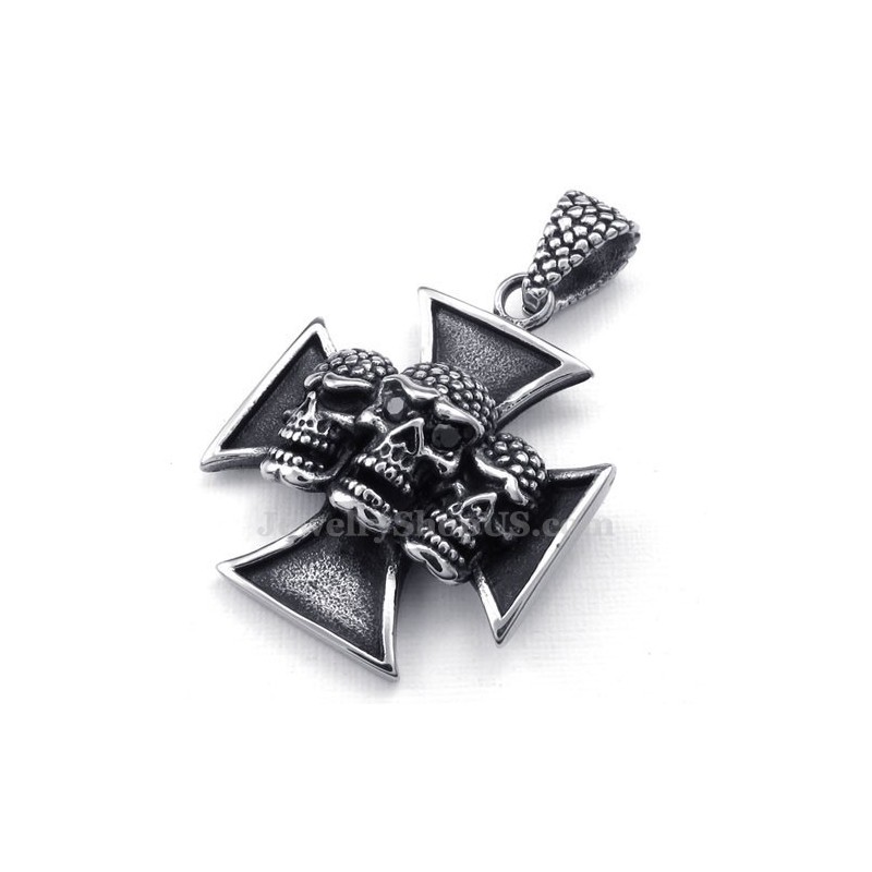 The Cross Titanium Skull Pendant Necklace (Free Chain) The Cross Titanium Skull Pendant Necklace (Free Chain)