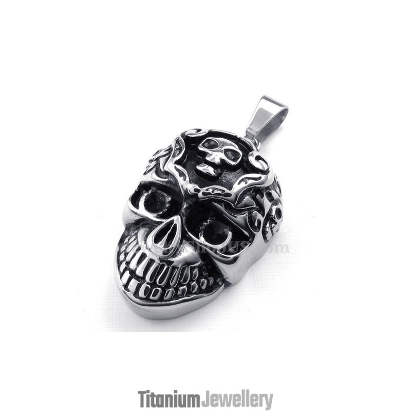 Elegant Titanium Skull Pendant Necklace (Free Chain) Elegant Titanium Skull Pendant Necklace (Free Chain)
