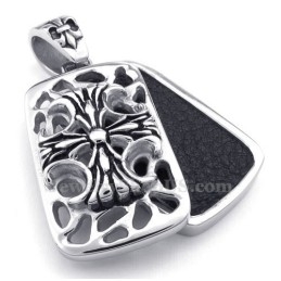 Cards Titanium Cross Pendant Necklace (Free Chain)
