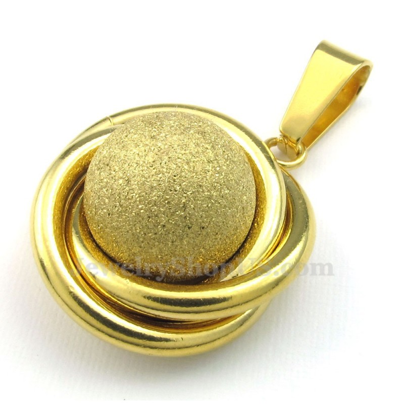 Gold Ball Titanium Pendant Necklace (Free Chain) Gold Ball Titanium Pendant Necklace (Free Chain)