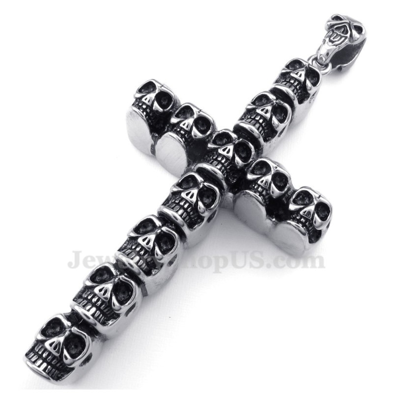 Titanium Skull Cross Pendant Necklace (Free Chain) Titanium Skull Cross Pendant Necklace (Free Chain)