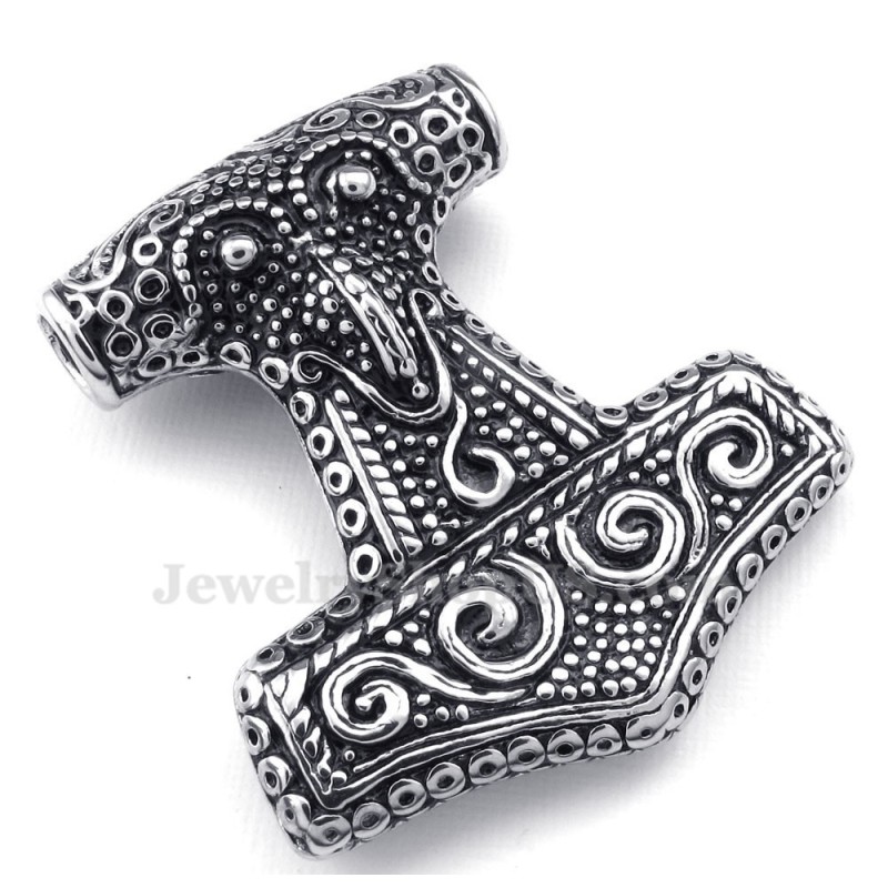 Titanium Thor'S Hammer Pendant Necklace (Free Chain)