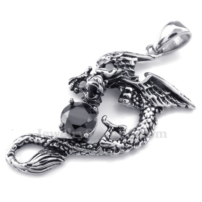 Black Zircon Titanium Pterosaur Pendant Necklace (Free Chain) Black Zircon Titanium Pterosaur Pendant Necklace (Free Chain)