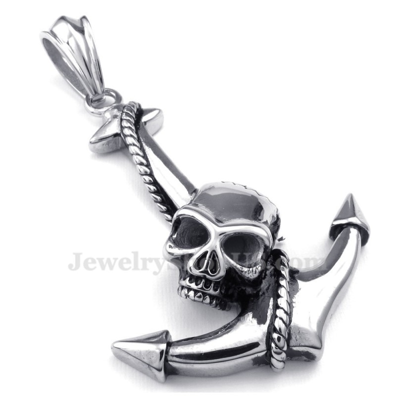 Titanium Skull Anchor Pendant Necklace (Free Chain) Titanium Skull Anchor Pendant Necklace (Free Chain)