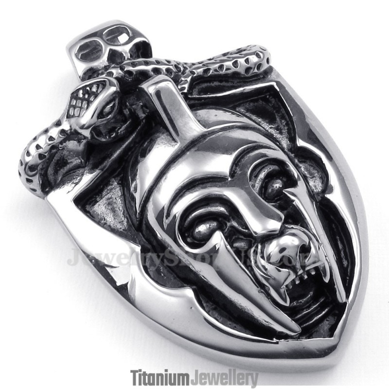 Titanium Mask Pendant Necklace (Free Chain)