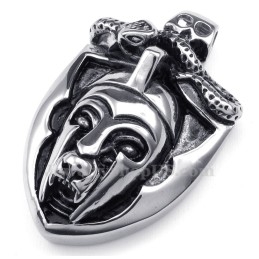 Titanium Mask Pendant Necklace (Free Chain)