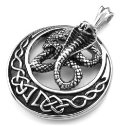 Titanium Cobra Pendant Necklace (Free Chain)