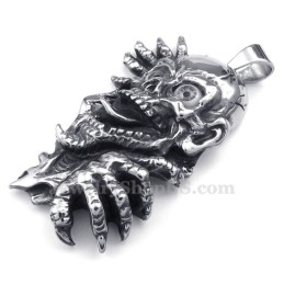 Black Eyes Titanium Skull Pendant Necklace (Free Chain)