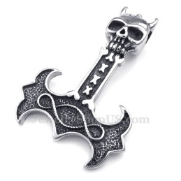 Titanium Thor'S Hammer Pendant Necklace (Free Chain)