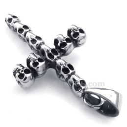 Titanium Skull Cross Pendant Necklace (Free Chain)