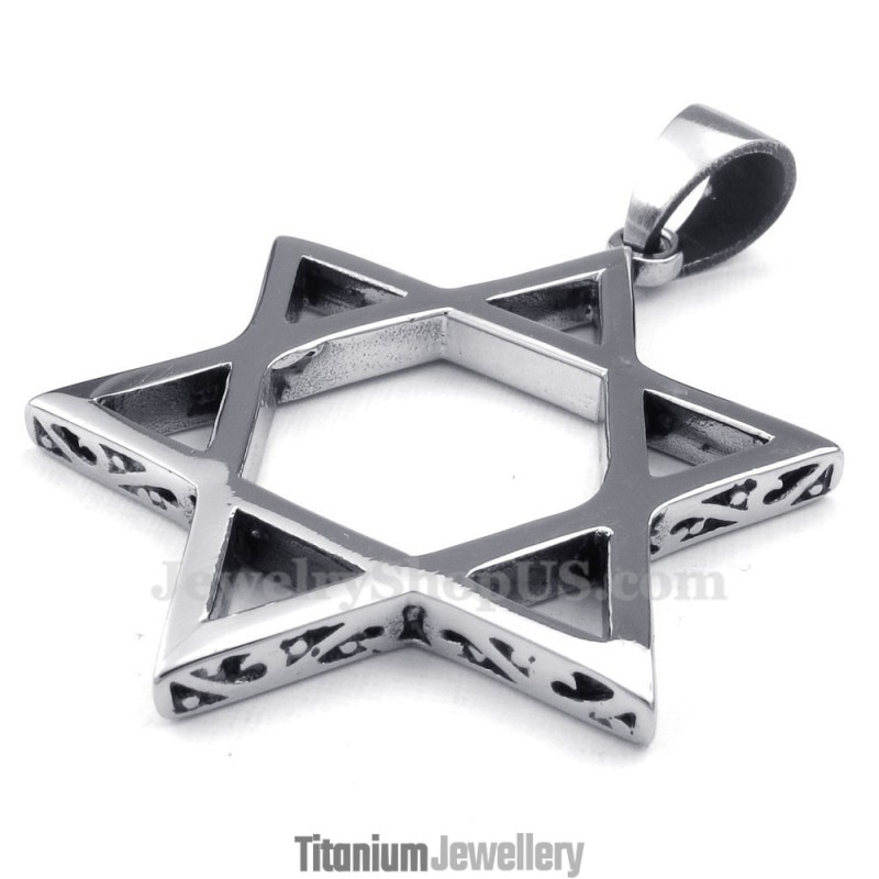 Hollow Out Star Men Personality Titanium Pendant Necklace (Free Chain) Hollow Out Star Men Personality Titanium Pendant Necklace (Free Chain)