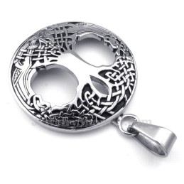 Titanium Celtic Tree Of Life Pendant Necklace (Free Chain)