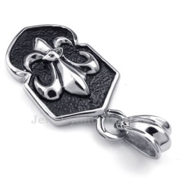 Flower Titanium Cross Pendant Necklace (Free Chain)