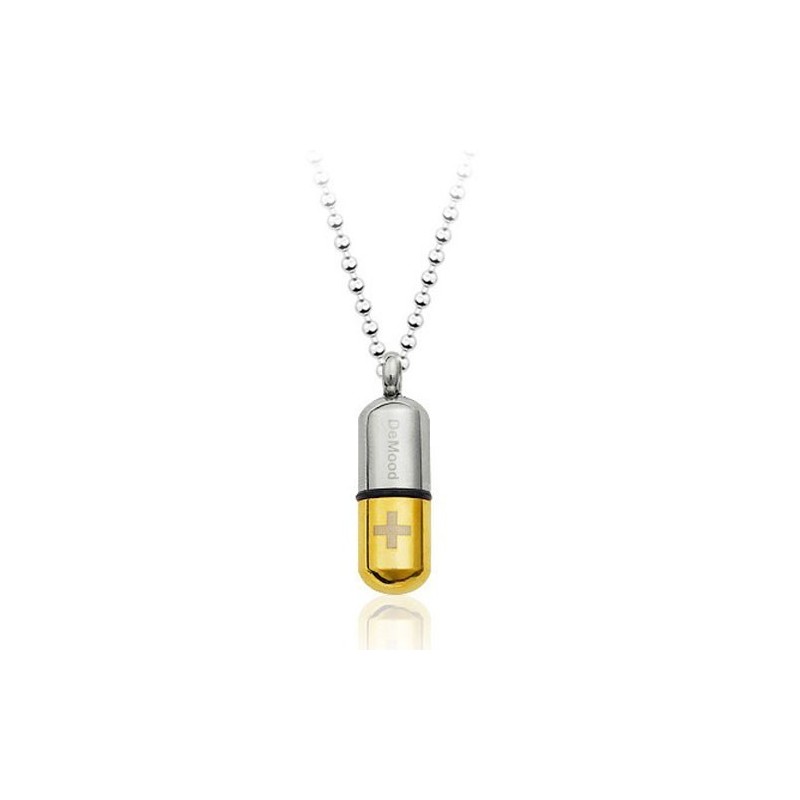 New Style Golden Openable Capsule Titanium Pendant - Free Chain
