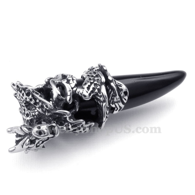 Black Titanium Dragon Tooth Pendant Necklace (Free Chain) Black Titanium Dragon Tooth Pendant Necklace (Free Chain)
