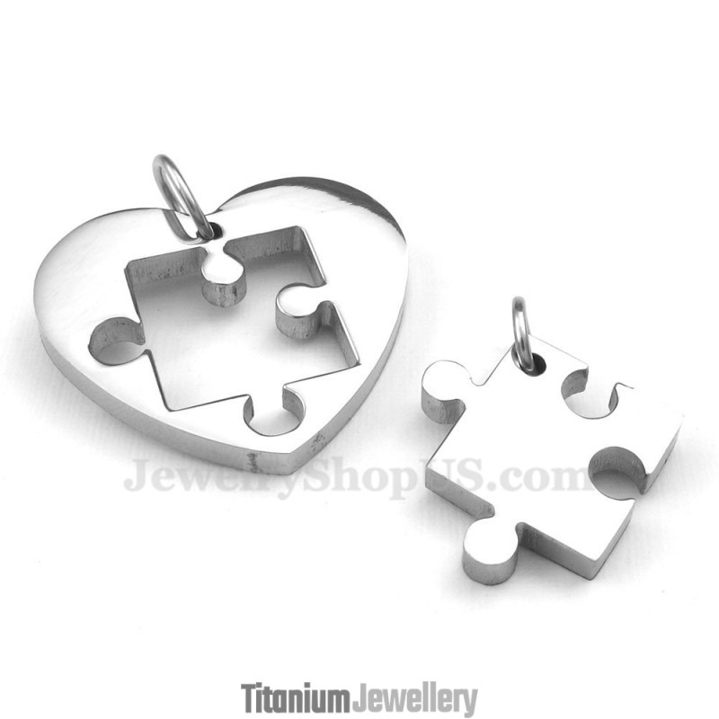 Titanium Couples Sign And Symbol Pendant Necklace (Free Chain)(One Pair) Titanium Couples Sign And Symbol Pendant Necklace (Free Chain)(One Pair)