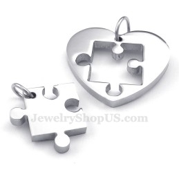Titanium Couples Sign And Symbol Pendant Necklace (Free Chain)(One Pair)
