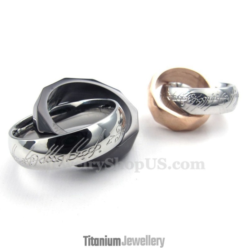 Titanium Double Interlocking Rings Pendant Necklace (Free Chain)(One Pair) Titanium Double Interlocking Rings Pendant Necklace (Free Chain)(One Pair)