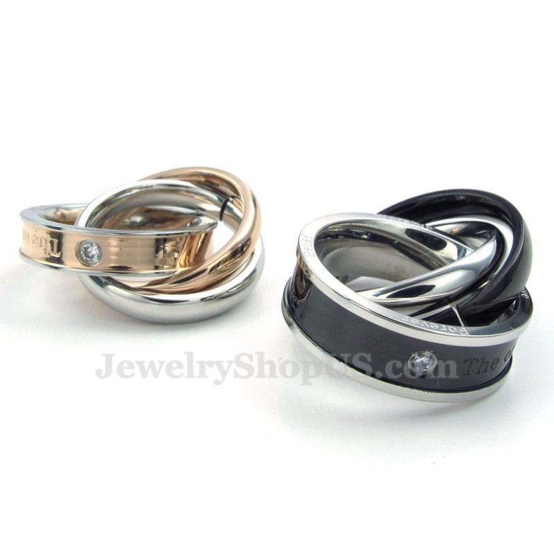 Titanium Couples Interlocking Circles Pendant Necklace (Free Chain)(One Pair) Titanium Couples Interlocking Circles Pendant Necklace (Free Chain)(One Pair)