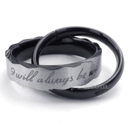 Exquisite Titanium Couples Interlocking Circles Pendant Necklace (Free Chain)(One Pair)