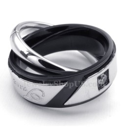 Titanium Couples Interlocking Circles Pendant Necklace (Free Chain)(One Pair)