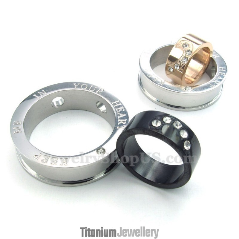 Interlocking Circles Titanium Couples Pendant Necklace (Free Chain)(One Pair) Interlocking Circles Titanium Couples Pendant Necklace (Free Chain)(One Pair)
