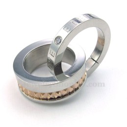 Titanium Lovers Interlocking Circles Pendant Necklace (Free Chain)(One Pair)