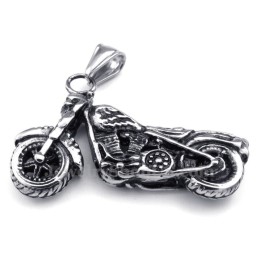 Titanium Motorcycle Pendant Necklace (Free Chain)