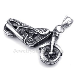 Titanium Motorcycle Pendant Necklace (Free Chain)