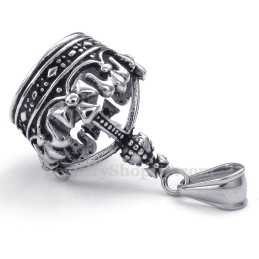 Imperial Crown Titanium Pendant Necklace (Free Chain)
