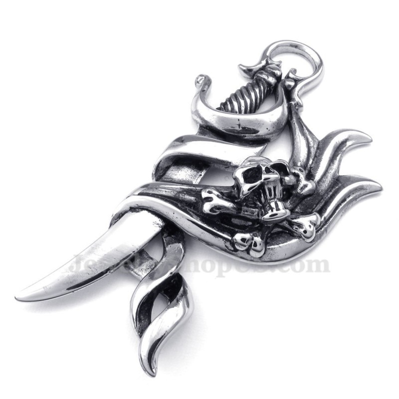 Skull Titanium Knife Pendant Necklace (Free Chain) Skull Titanium Knife Pendant Necklace (Free Chain)