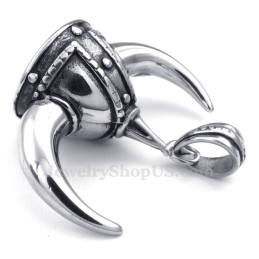 Titanium Horn Helment Pendant Necklace (Free Chain)