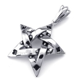 Titanium Spots Five-Pointed Star Pendant Necklace (Free Chain)