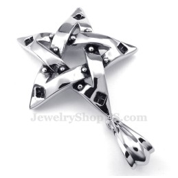 Titanium Spots Five-Pointed Star Pendant Necklace (Free Chain)
