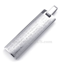 Titanium English Scripture Cards Pendant Necklace (Free Chain)