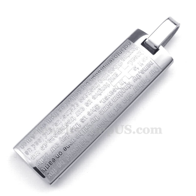 Titanium English Scripture Cards Pendant Necklace (Free Chain) Titanium English Scripture Cards Pendant Necklace (Free Chain)