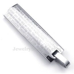 Titanium English Scripture Cards Pendant Necklace (Free Chain)