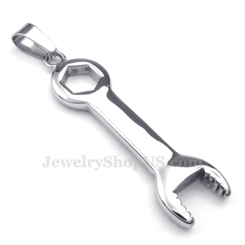 Titanium Wrench And Spanner Pendant Necklace (Free Chain) Titanium Wrench And Spanner Pendant Necklace (Free Chain)