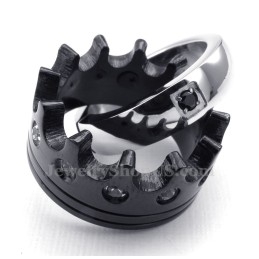 Titanium Imperial Crown Rings Couples Pendant Necklace (Free Chain)(One Pair)