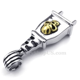 Skull Titanium Plug Pendant Necklace (Free Chain)