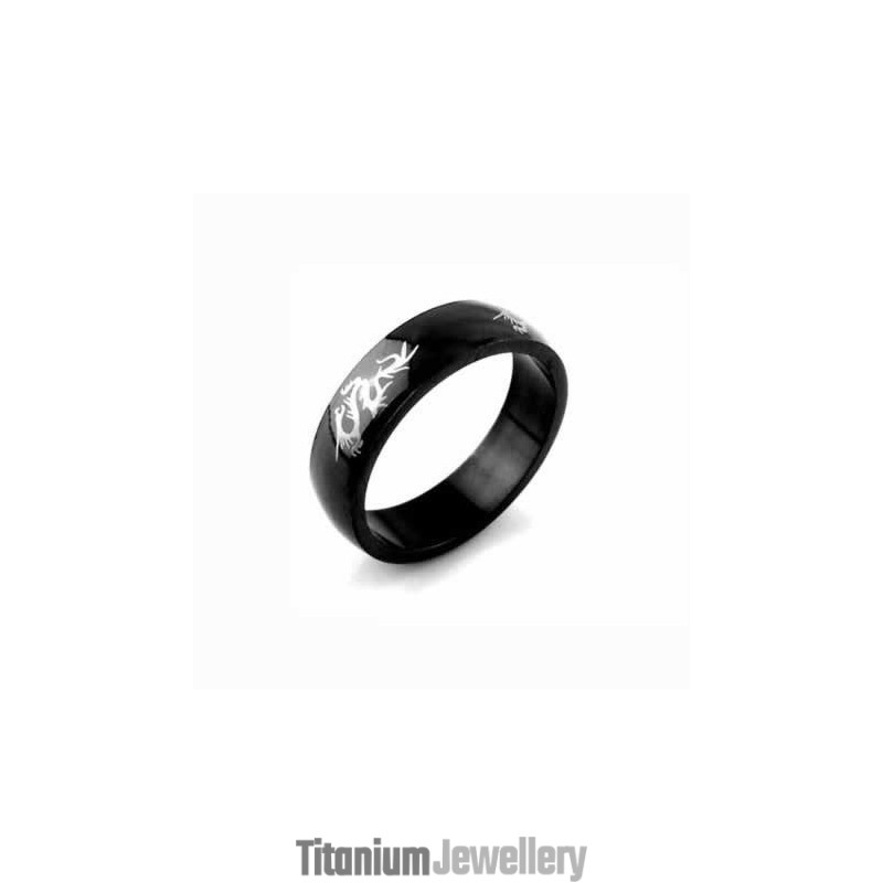 Dragon Mens 6Mm Black Titanium Ring Dragon Mens 6Mm Black Titanium Ring